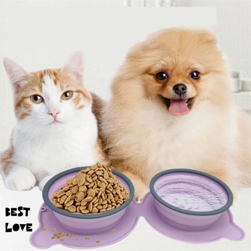 Pawsm FoldAway double collapsible travel bowls for pets