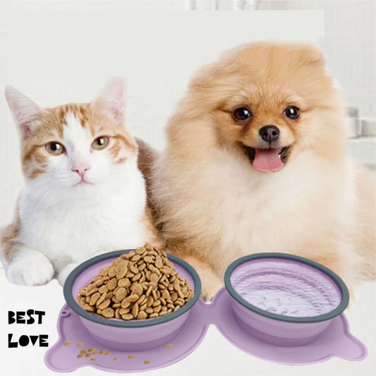 Pawsm FoldAway double collapsible travel bowls for pets